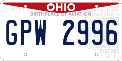 OH license plate GPW2996