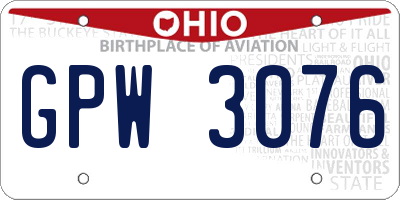 OH license plate GPW3076