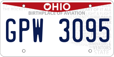 OH license plate GPW3095