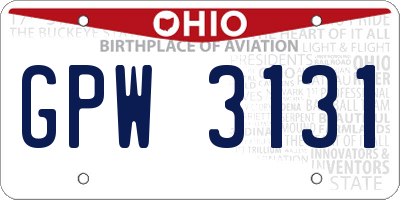 OH license plate GPW3131