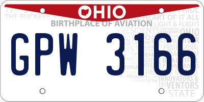 OH license plate GPW3166