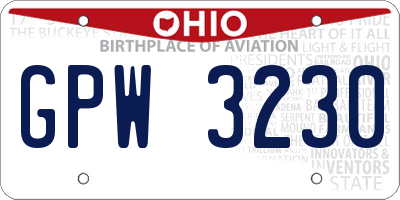 OH license plate GPW3230
