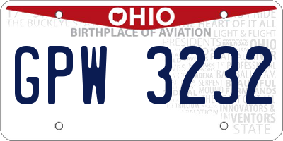 OH license plate GPW3232