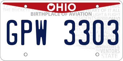 OH license plate GPW3303