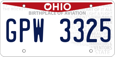 OH license plate GPW3325