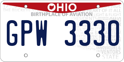 OH license plate GPW3330