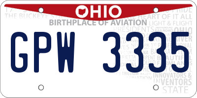 OH license plate GPW3335
