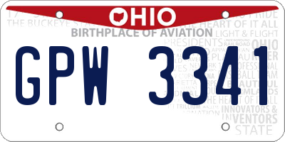 OH license plate GPW3341
