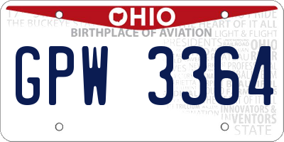 OH license plate GPW3364