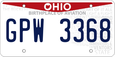 OH license plate GPW3368