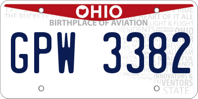 OH license plate GPW3382
