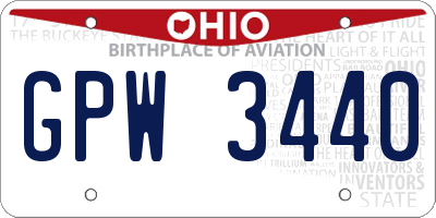 OH license plate GPW3440
