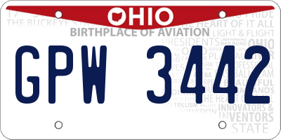 OH license plate GPW3442
