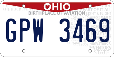 OH license plate GPW3469