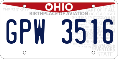 OH license plate GPW3516