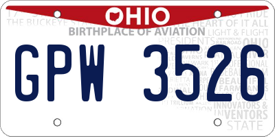 OH license plate GPW3526