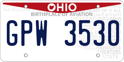 OH license plate GPW3530
