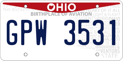 OH license plate GPW3531