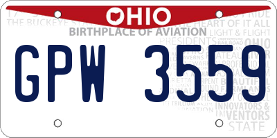 OH license plate GPW3559