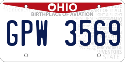 OH license plate GPW3569