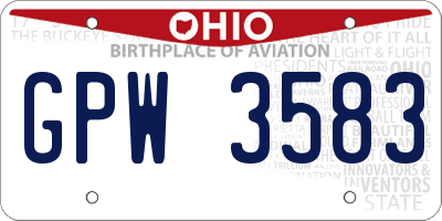 OH license plate GPW3583