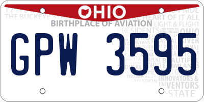 OH license plate GPW3595