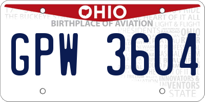 OH license plate GPW3604