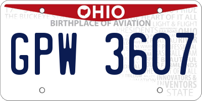OH license plate GPW3607