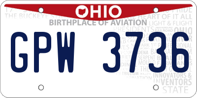 OH license plate GPW3736