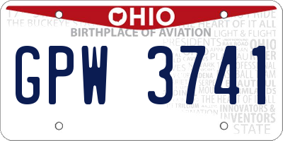 OH license plate GPW3741