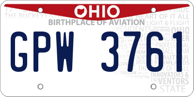 OH license plate GPW3761