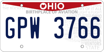 OH license plate GPW3766