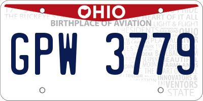 OH license plate GPW3779