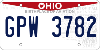 OH license plate GPW3782