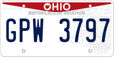 OH license plate GPW3797