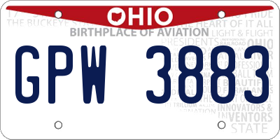 OH license plate GPW3883