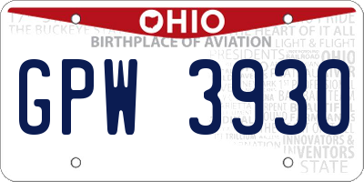 OH license plate GPW3930
