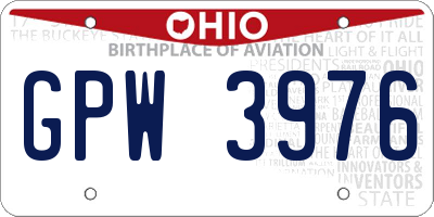 OH license plate GPW3976