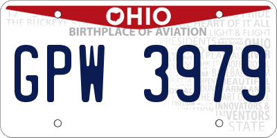 OH license plate GPW3979