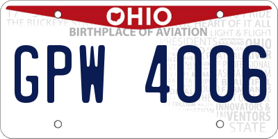 OH license plate GPW4006