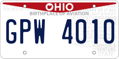 OH license plate GPW4010