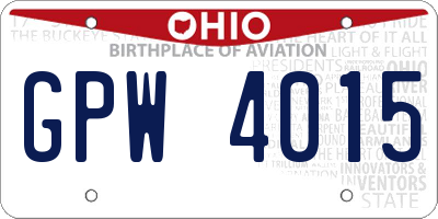 OH license plate GPW4015