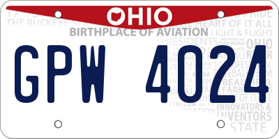 OH license plate GPW4024