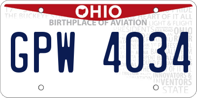 OH license plate GPW4034
