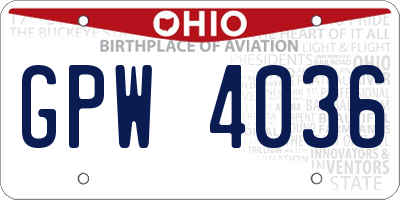 OH license plate GPW4036