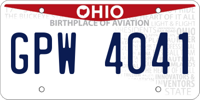 OH license plate GPW4041
