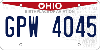 OH license plate GPW4045