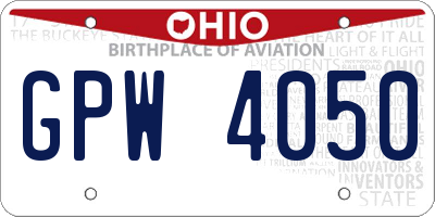 OH license plate GPW4050