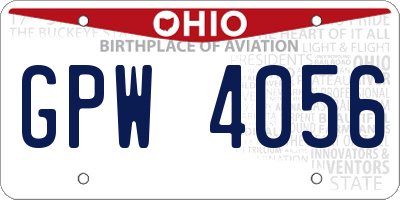 OH license plate GPW4056