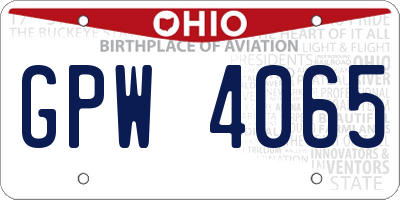 OH license plate GPW4065
